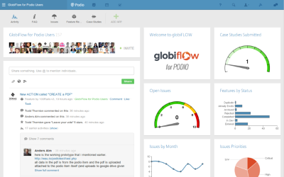 A screenshot of Podio's user interface, showing it's workflow automation app.